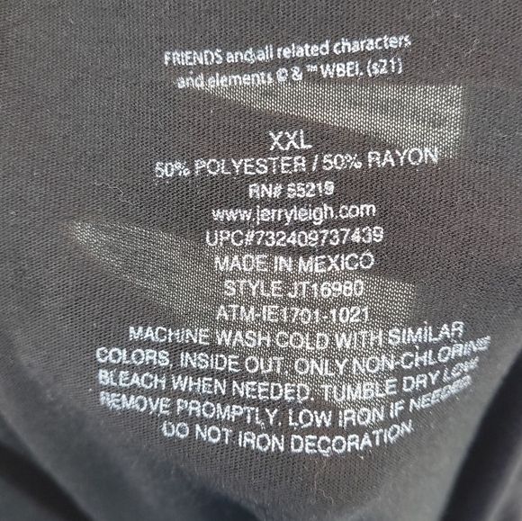 Friends the Television Series Womens Black Y2K T-Shirt Size‎ XXL - Picture 5 of 6